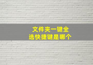 文件夹一键全选快捷键是哪个