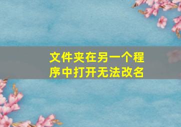 文件夹在另一个程序中打开无法改名