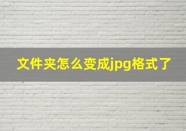 文件夹怎么变成jpg格式了