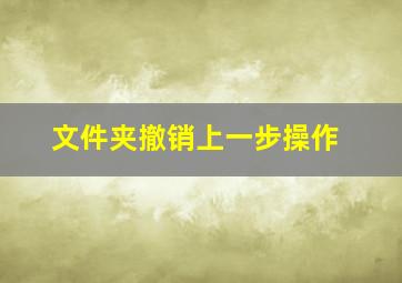 文件夹撤销上一步操作