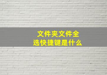 文件夹文件全选快捷键是什么