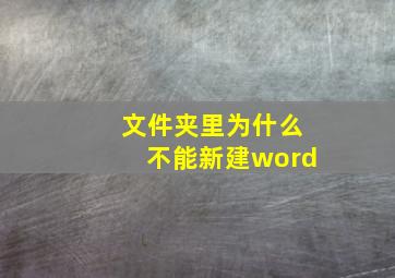 文件夹里为什么不能新建word