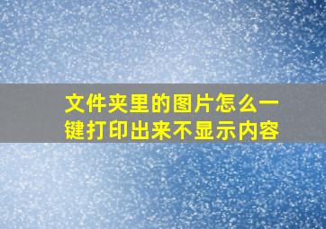 文件夹里的图片怎么一键打印出来不显示内容