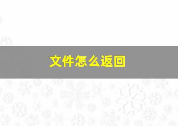 文件怎么返回