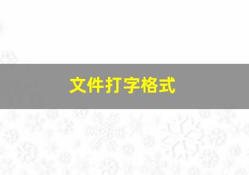 文件打字格式