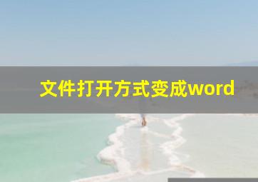 文件打开方式变成word