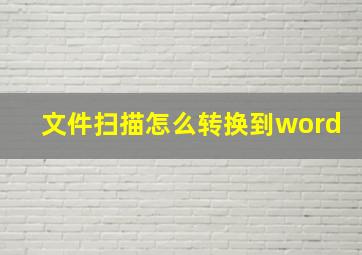 文件扫描怎么转换到word