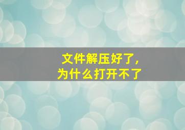 文件解压好了,为什么打开不了