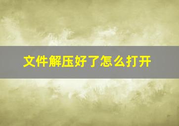 文件解压好了怎么打开