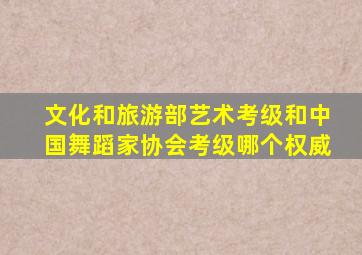 文化和旅游部艺术考级和中国舞蹈家协会考级哪个权威