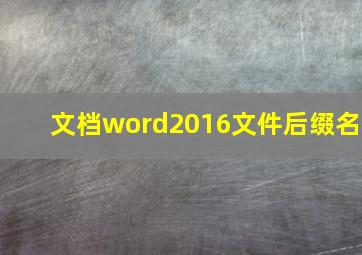 文档word2016文件后缀名