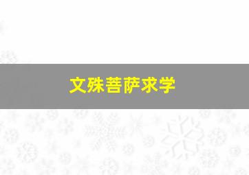 文殊菩萨求学