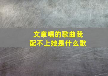 文章唱的歌曲我配不上她是什么歌