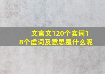 文言文120个实词18个虚词及意思是什么呢