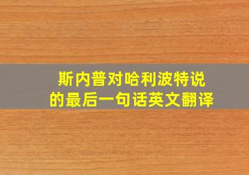 斯内普对哈利波特说的最后一句话英文翻译