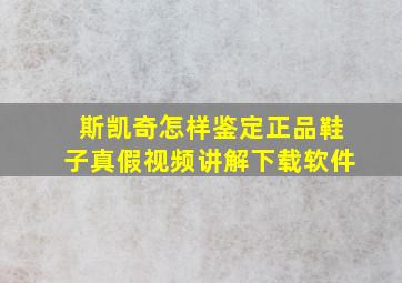 斯凯奇怎样鉴定正品鞋子真假视频讲解下载软件