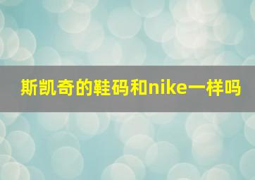 斯凯奇的鞋码和nike一样吗