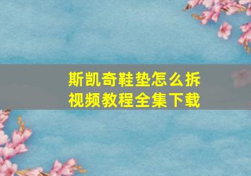 斯凯奇鞋垫怎么拆视频教程全集下载