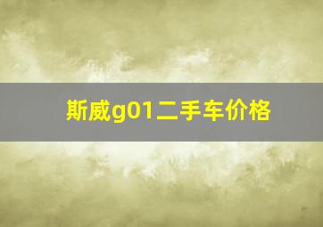 斯威g01二手车价格