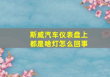 斯威汽车仪表盘上都是啥灯怎么回事