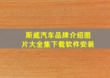 斯威汽车品牌介绍图片大全集下载软件安装