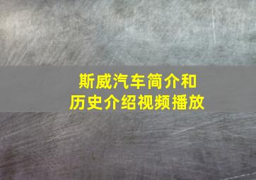 斯威汽车简介和历史介绍视频播放