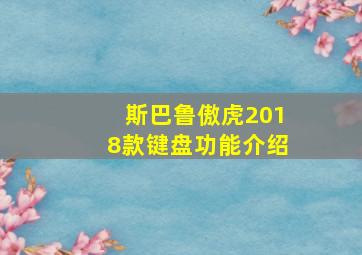 斯巴鲁傲虎2018款键盘功能介绍