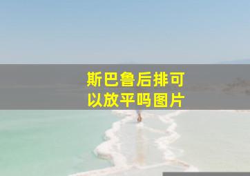 斯巴鲁后排可以放平吗图片