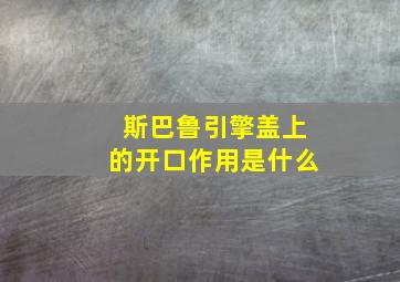 斯巴鲁引擎盖上的开口作用是什么