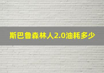 斯巴鲁森林人2.0油耗多少