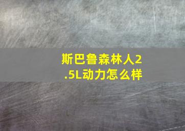 斯巴鲁森林人2.5L动力怎么样