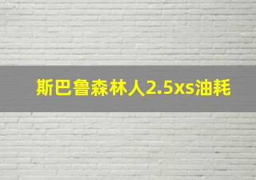 斯巴鲁森林人2.5xs油耗