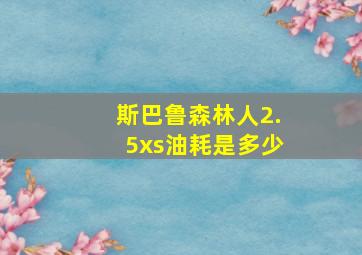 斯巴鲁森林人2.5xs油耗是多少