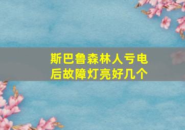 斯巴鲁森林人亏电后故障灯亮好几个