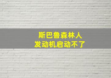 斯巴鲁森林人发动机启动不了