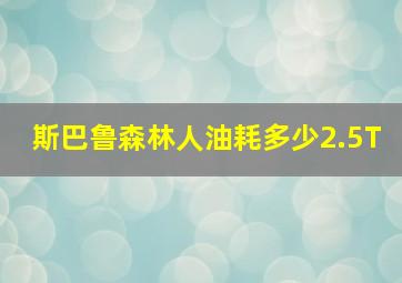 斯巴鲁森林人油耗多少2.5T