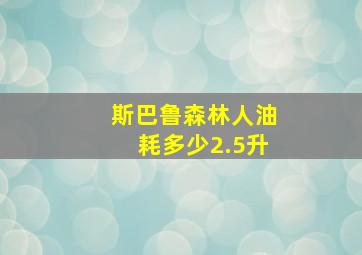 斯巴鲁森林人油耗多少2.5升