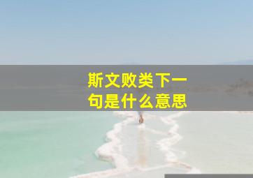 斯文败类下一句是什么意思