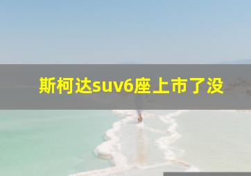 斯柯达suv6座上市了没