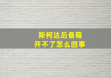 斯柯达后备箱开不了怎么回事