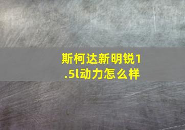 斯柯达新明锐1.5l动力怎么样