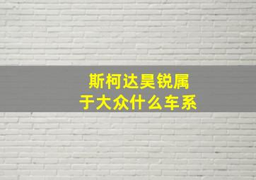 斯柯达昊锐属于大众什么车系