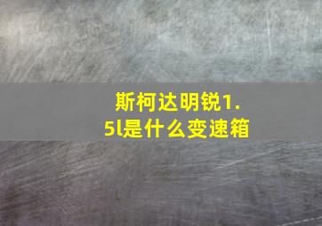 斯柯达明锐1.5l是什么变速箱