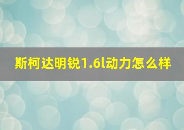 斯柯达明锐1.6l动力怎么样