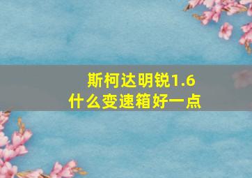 斯柯达明锐1.6什么变速箱好一点