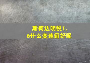 斯柯达明锐1.6什么变速箱好呢