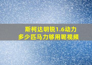 斯柯达明锐1.6动力多少匹马力够用呢视频