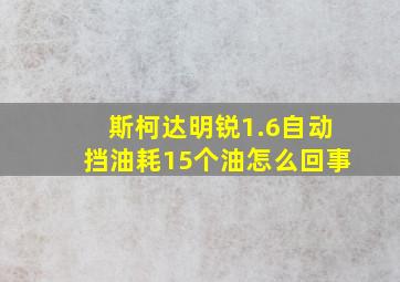 斯柯达明锐1.6自动挡油耗15个油怎么回事