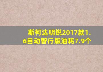 斯柯达明锐2017款1.6自动智行版油耗7.9个