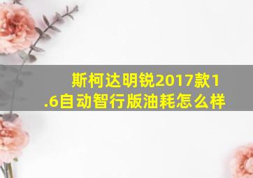 斯柯达明锐2017款1.6自动智行版油耗怎么样